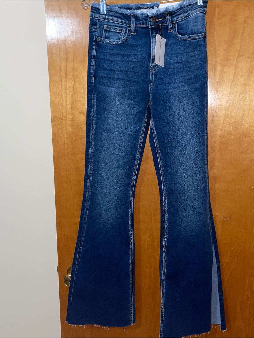 Zenana Outfitters Dark Blue Flared Wide Leg Jeans Sz.27
